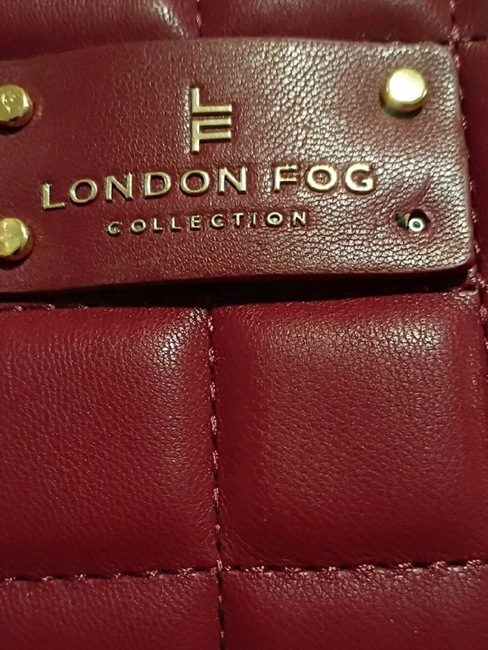 London Fog Quilted Wine Red Wallet Wristlet